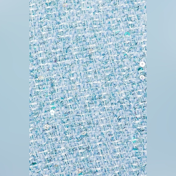 Bronx & Banco Blair Blue Tweed Silver Sequin Embellished Mini HighRise Shorts XS - Picture 13 of 16